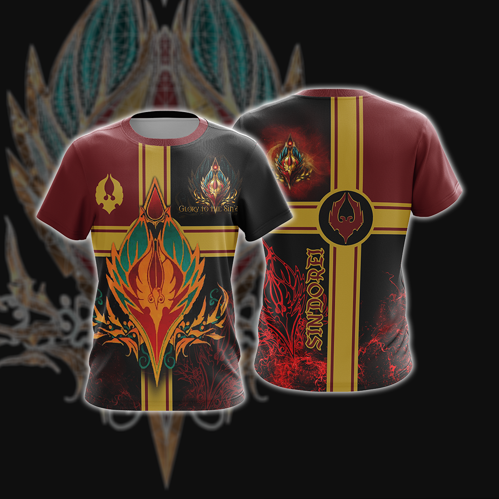 Warcraft Crest Of Sin'Dorei Style Unisex 3D T-shirt   