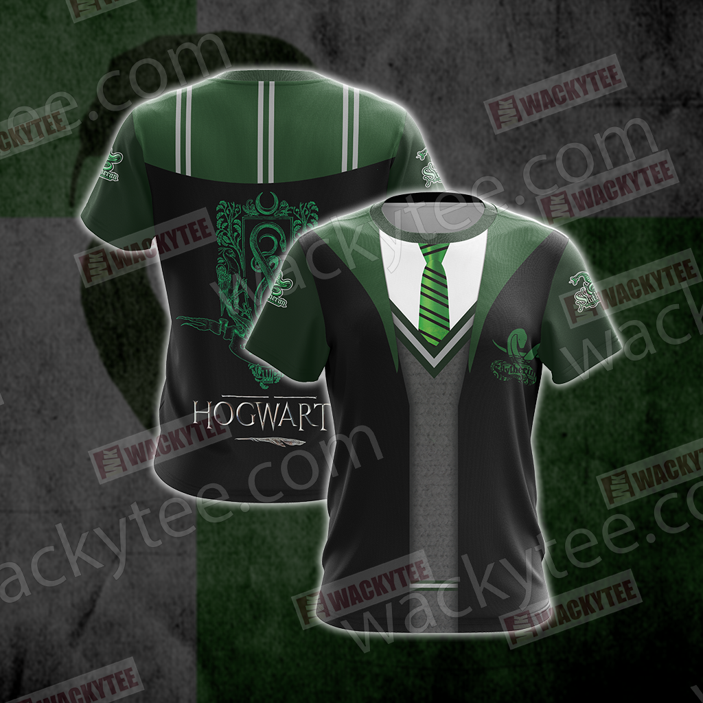 Harry Potter Hogwarts Uniform Slytherin House Unisex 3D T-shirt   