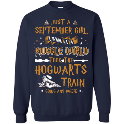 Harry Potter T-shirt Just A September Girl Living In A Muggle World   