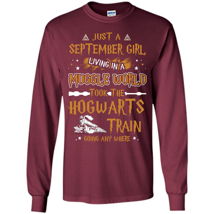 Harry Potter T-shirt Just A September Girl Living In A Muggle World   