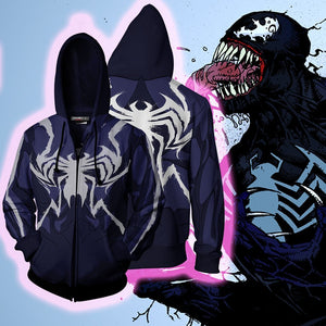 Venom Marvel Cosplay Zip Up Hoodie Jacket US/EU XXS (ASIAN S)  