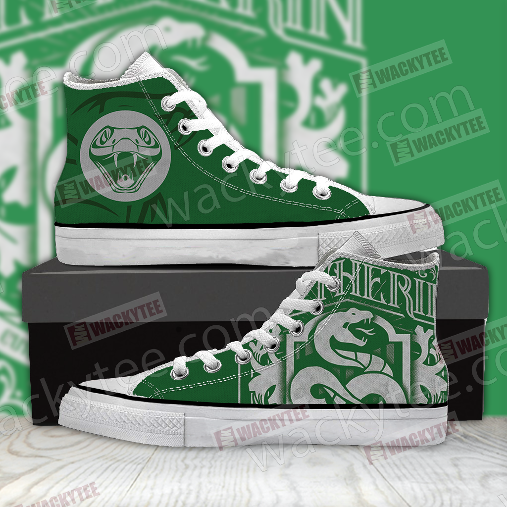 Harry Potter Cunning Like A Slytherin Wacky Style High Top Shoes Men SIZE 36 