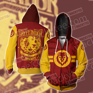 Harry Potter Brave Like A Gryffindor Wacky Style Unisex 3D T-shirt Zip Hoodie S 