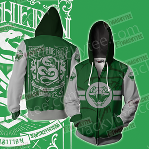 Harry Potter Cunning Like A Slytherin Wacky Style Unisex 3D T-shirt Zip Hoodie S 