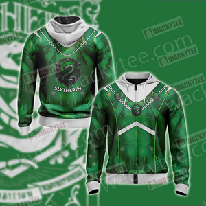 Hogwarts Harry Potter - Slytherin House New Version Unisex 3D T-shirt Zip Hoodie S 