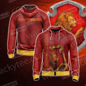 Gryffindor - The Bravest Harry Potter Unisex 3D T-shirt Zip Hoodie S 