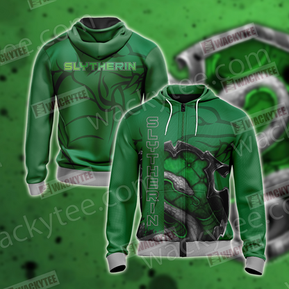 Slytherin - Power-Hungry Harry Potter Unisex 3D T-shirt Zip Hoodie S 