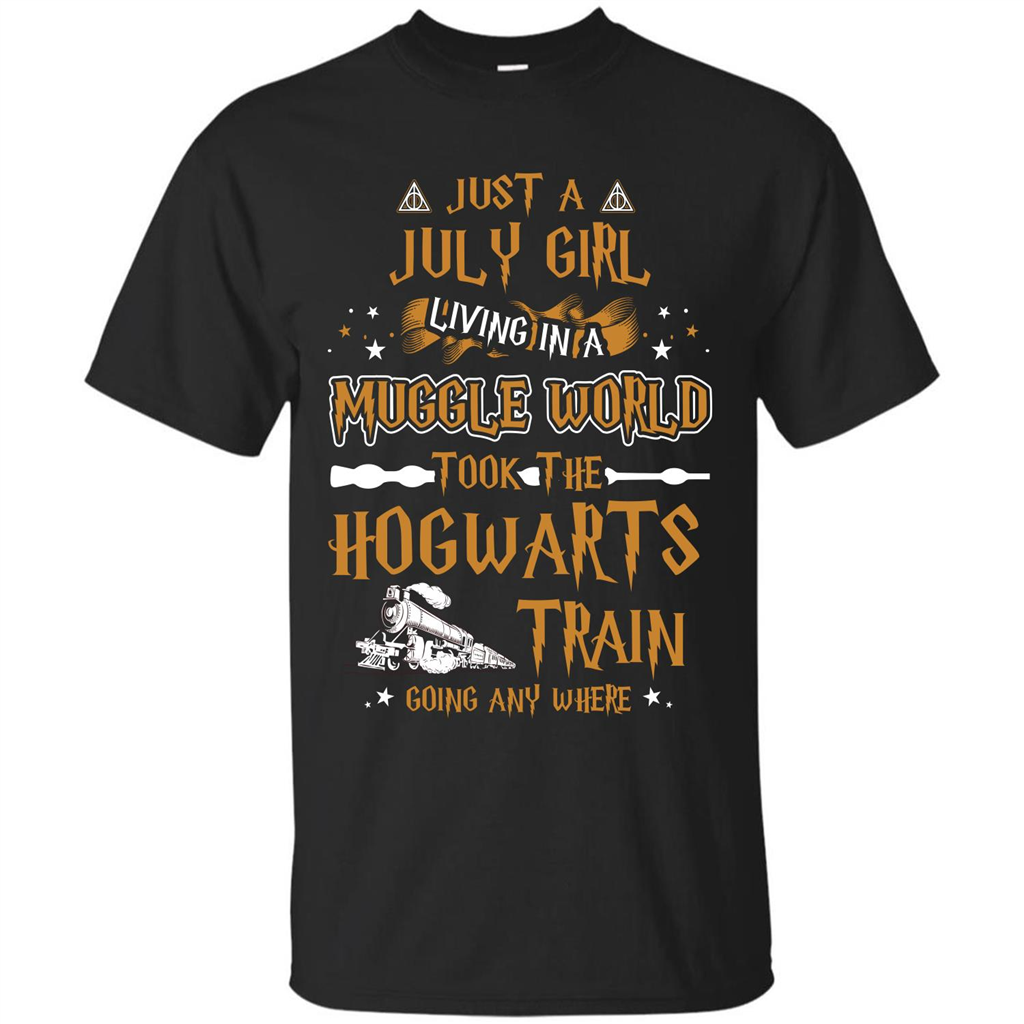 Harry Potter T-shirt Just A July Girl Living In A Muggle World Black S 