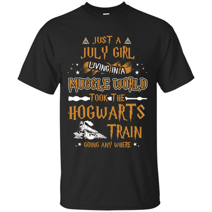 Harry Potter T-shirt Just A July Girl Living In A Muggle World Black S 