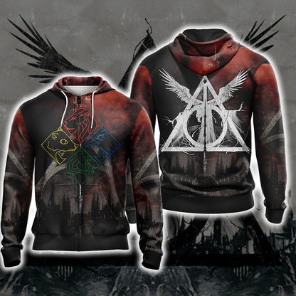 Harry Potter New Unisex 3D T-shirt Zip Hoodie S 
