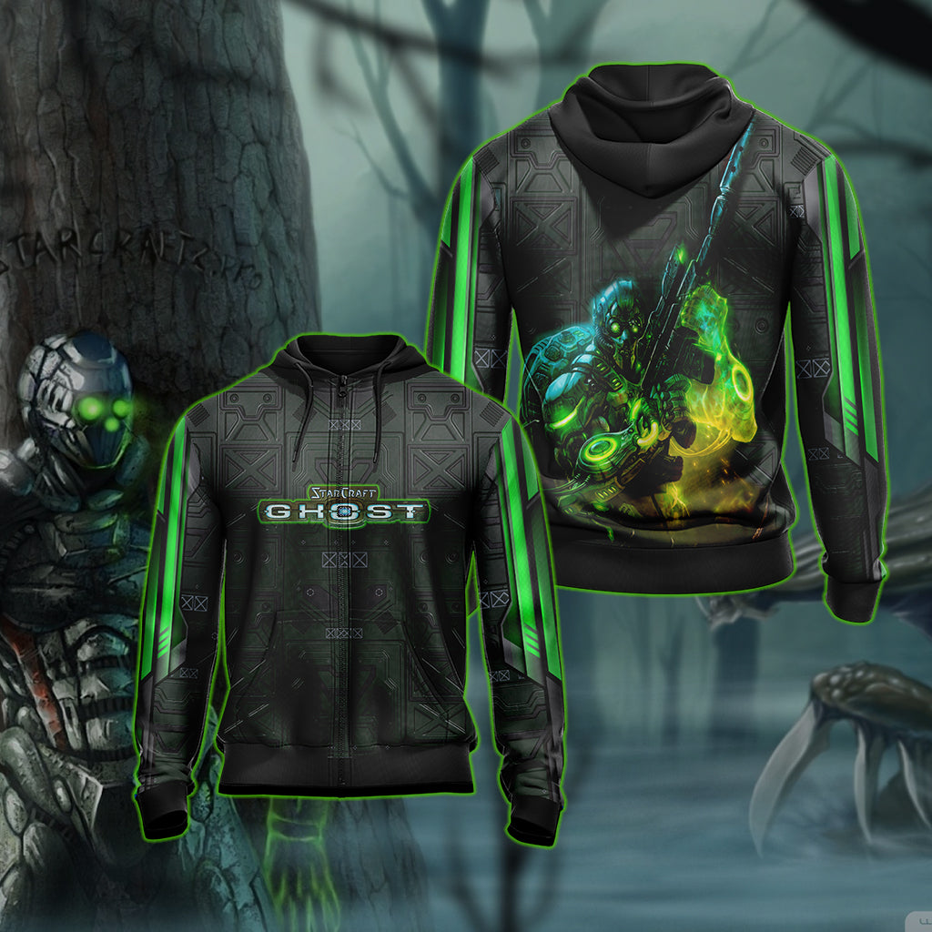 StarCraft - Ghost Unisex 3D T-shirt Zip Hoodie XS 