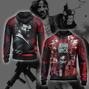 John Wick 2 Unisex 3D T-shirt Zip Hoodie XS 