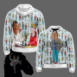 Bojack Horseman New Style Unisex 3D T-shirt Zip Hoodie XS 