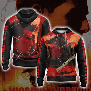 Mission: Impossible Unisex 3D T-shirt Zip Hoodie XS 