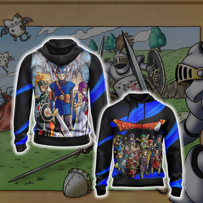 Dragon Quest New Style Unisex 3D T-shirt Zip Hoodie XS 