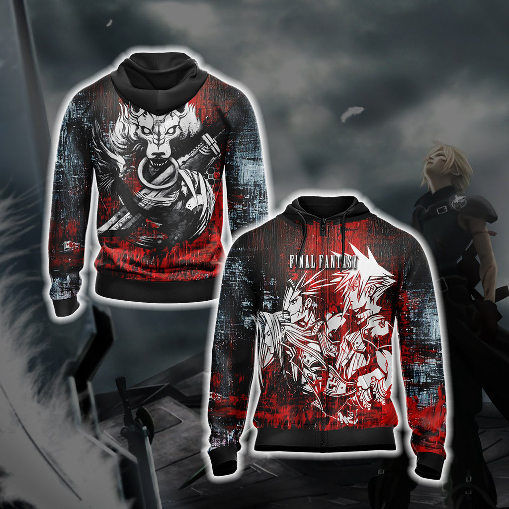 Final Fantasy 7 New Unisex 3D T-shirt Zip Hoodie XS 