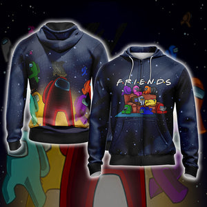 Among us - Friends 3D T-shirt Zip Hoodie XS 