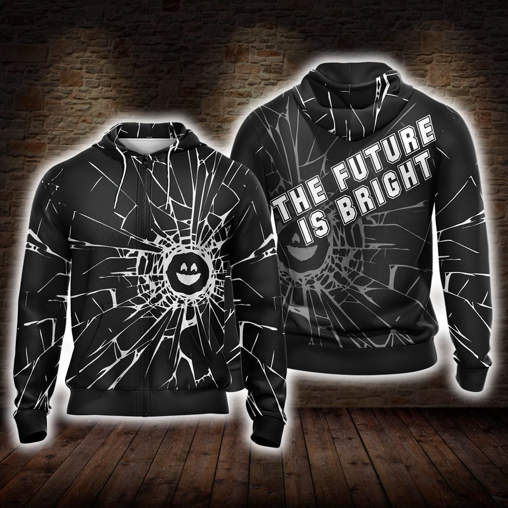 Black Mirror The Future Is Bright Unisex 3D T-shirt Zip Hoodie XS 
