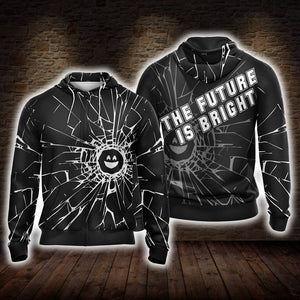 Black Mirror The Future Is Bright Unisex 3D T-shirt Zip Hoodie XS 