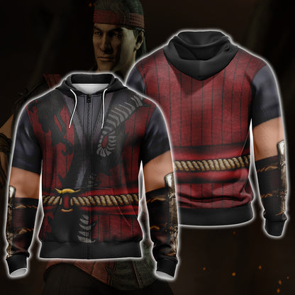 Mortal Kombat Liu Kang Cosplay Unisex 3D T-shirt Zip Hoodie Zip Hoodie S 