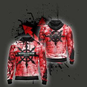Warhammer 40,000 - Marks of Chaos Unisex 3D T-shirt Zip Hoodie XS 