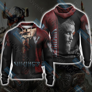 Vikings New Look Unisex 3D T-shirt Zip Hoodie XS 