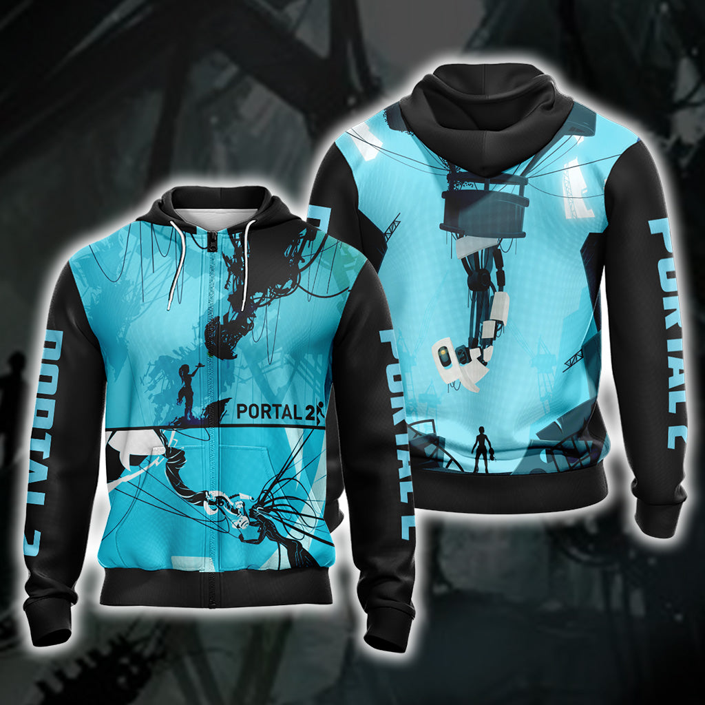Portal 2 New Collection Unisex 3D T-shirt Zip Hoodie XS 