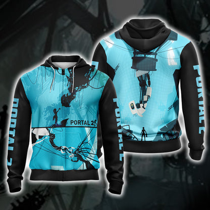 Portal 2 New Collection Unisex 3D T-shirt Zip Hoodie XS 