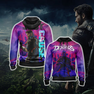 Just Cause 4 - Los Demonios Unisex 3D T-shirt Zip Hoodie XS 