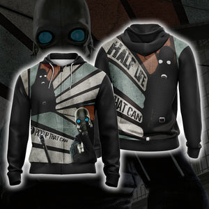 Half-Life New Style Unisex 3D T-shirt Zip Hoodie XS 