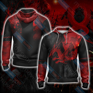 Dragon Age Origins Unisex 3D T-shirt Zip Hoodie XS 