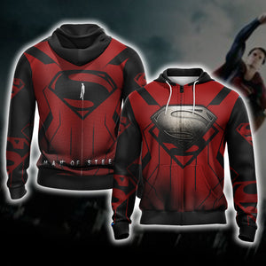 Man of Steel New  Unisex 3D T-shirt Zip Hoodie XS 