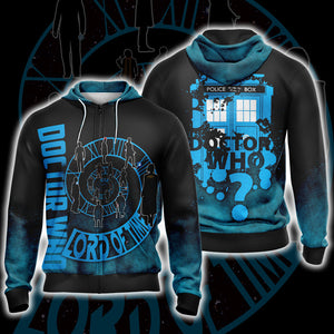 Doctor Who (TV show) Lord Of Time Unisex 3D T-shirt Zip Hoodie XS 