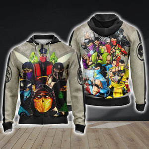 Mortal Kombat Ninja Unisex 3D T-shirt Zip Hoodie S 