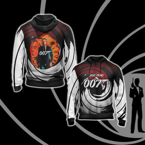 James Bond 007 Unisex 3D T-shirt Zip Hoodie XS 