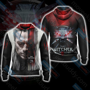 The Witcher Wild Hunt New Look Unisex 3D T-shirt Zip Hoodie XS 