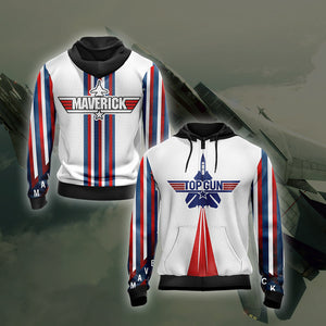 Top Gun Maverick New Unisex 3D T-shirt Zip Hoodie XS 