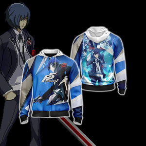 Persona 3 - Makoto Yuuki Unisex 3D T-shirt Zip Hoodie XS 