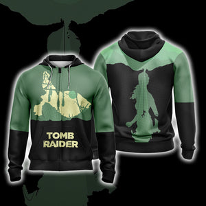 Tomb Raider New Unisex 3D T-shirt Zip Hoodie XS 