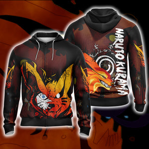 Naruto - Kurama Unisex 3D T-shirt Zip Hoodie 5XL 