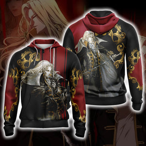 Castlevania - Alucard Unisex 3D T-shirt Zip Hoodie XS 