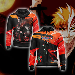 Bleach - Ichigo and Hollow Ichigo Unisex 3D T-shirt Zip Hoodie XS 