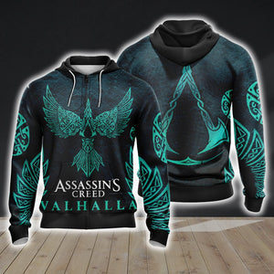 Assassin's Creed Valhalla Unisex 3D T-shirt Zip Hoodie Pullover Hoodie Hoodie S 