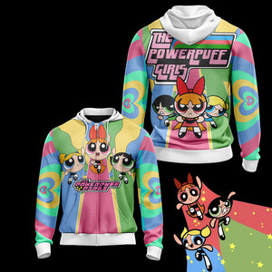 The Powerpuff Girls New Style Unisex 3D T-shirt Zip Hoodie XS 