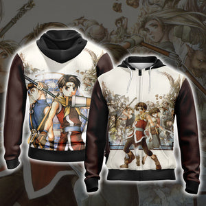 Suikoden Unisex 3D T-shirt Zip Hoodie XS 