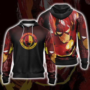 The Flash New Style Unisex 3D T-shirt Zip Hoodie XS 