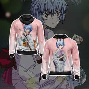 Neon Genesis Evangelion - Ayami Rei New Unisex 3D T-shirt Zip Hoodie XS 