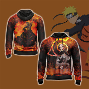 Naruto and Sage frog Unisex 3D T-shirt Zip Hoodie XS 
