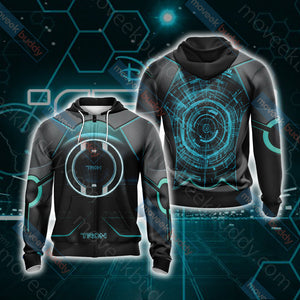 Tron Legacy New Unisex 3D T-shirt Zip Hoodie XS 