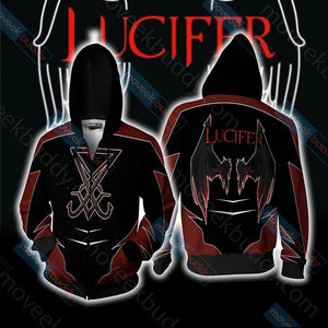 Lucifer New Unisex 3D T-shirt Zip Hoodie XS 